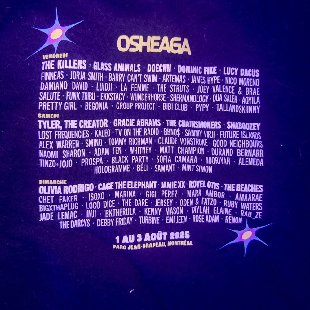 Osheaga Festival Black CrewNeck BRAND NEW